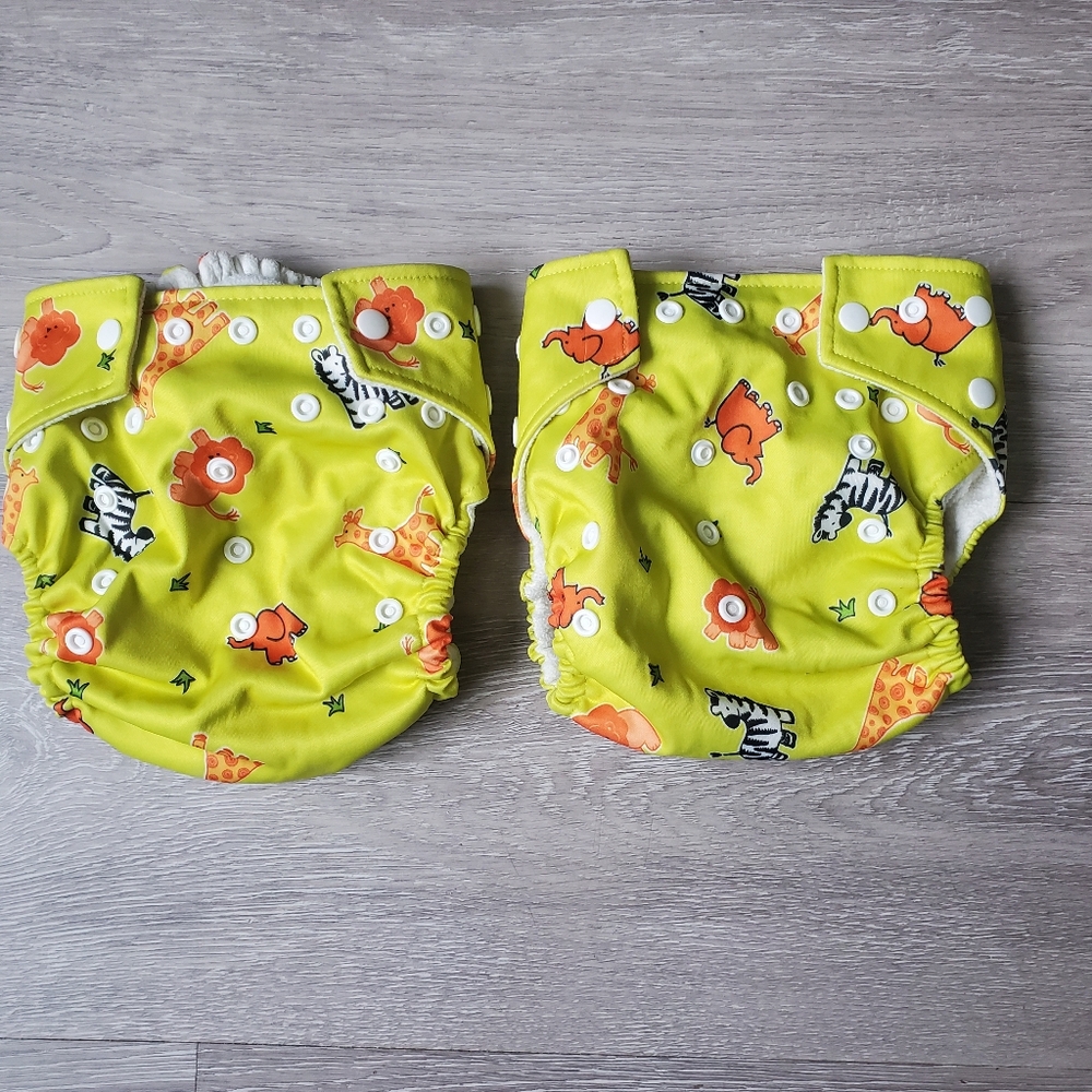 Animal Print Kids Cloth Diapers Adjustable Size